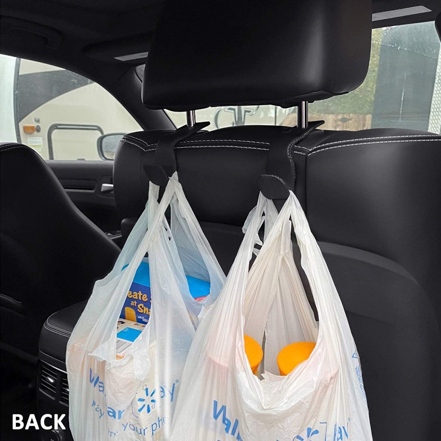  Amooca Universal Multifunctional Car Vehicle Headrest Hook,  Organizer Hanger Storage Hook for Bag Purse Cloth Grocery (Beige Set of 4)  : Automotive