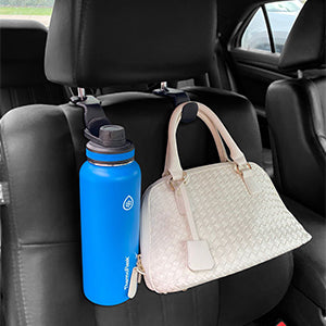 Car Seat Headrest Hooks Universal Car Back Seat Organizer Hanger Storage  Hook Black for Handbag, Purse, Grocery Bags 4-Pack 