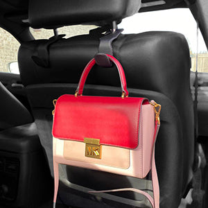Car Backseat Hook/Hanger, Universal Head Rest Hook, Car Hooks for Handbag,  Wallets, Grocery Bags(Black
